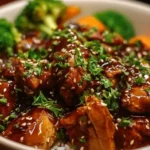 Crockpot teriyaki chicken served over rice, perfect for a cozy family dinner