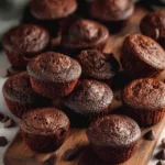 Chocolate mini muffins served on plate for family snack