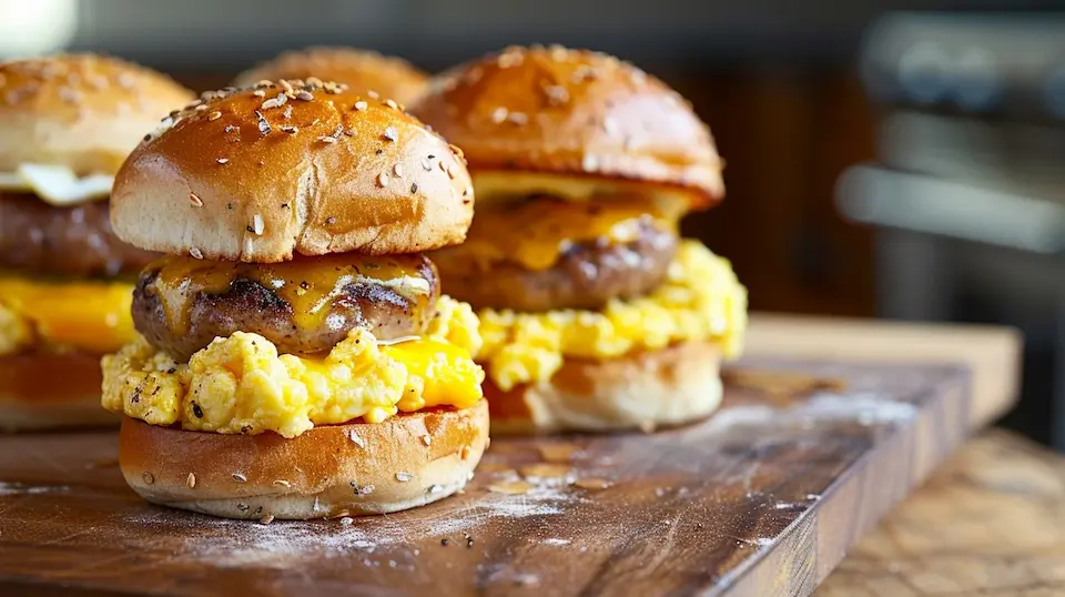 Quick Breakfast for Kids Sausage Egg Sliders feature